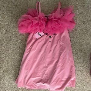 Da sweetest pink velvet puppy mini dress